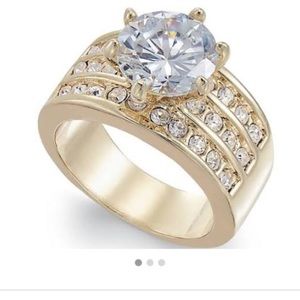 Crystal Triple-Row Ring in Fine Gold Plate, Created for Macy's